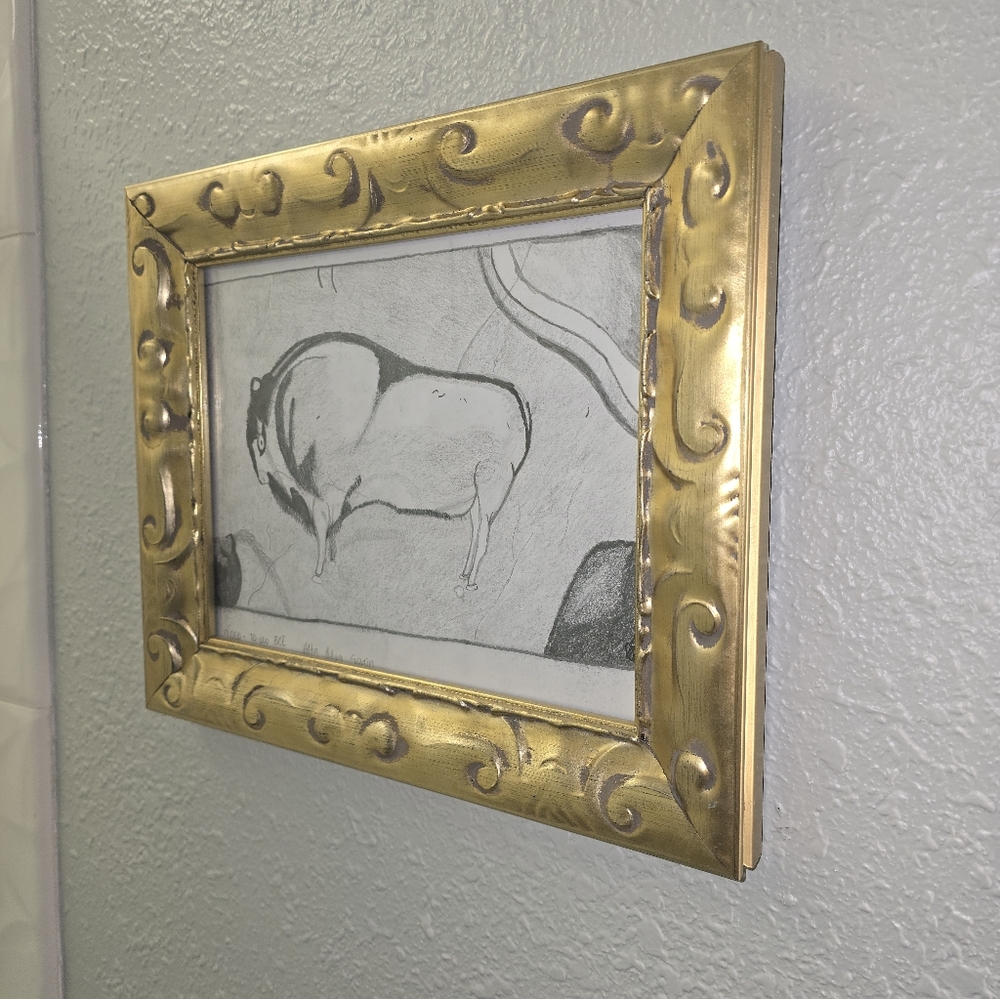 Gold Ornate Picture Frame with Art, 12x10